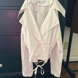 Zara White Vest with Wrap Design and Adjustable Waist